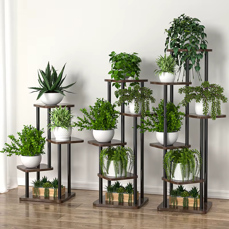 Étagère en bois pour plantes et fleurs