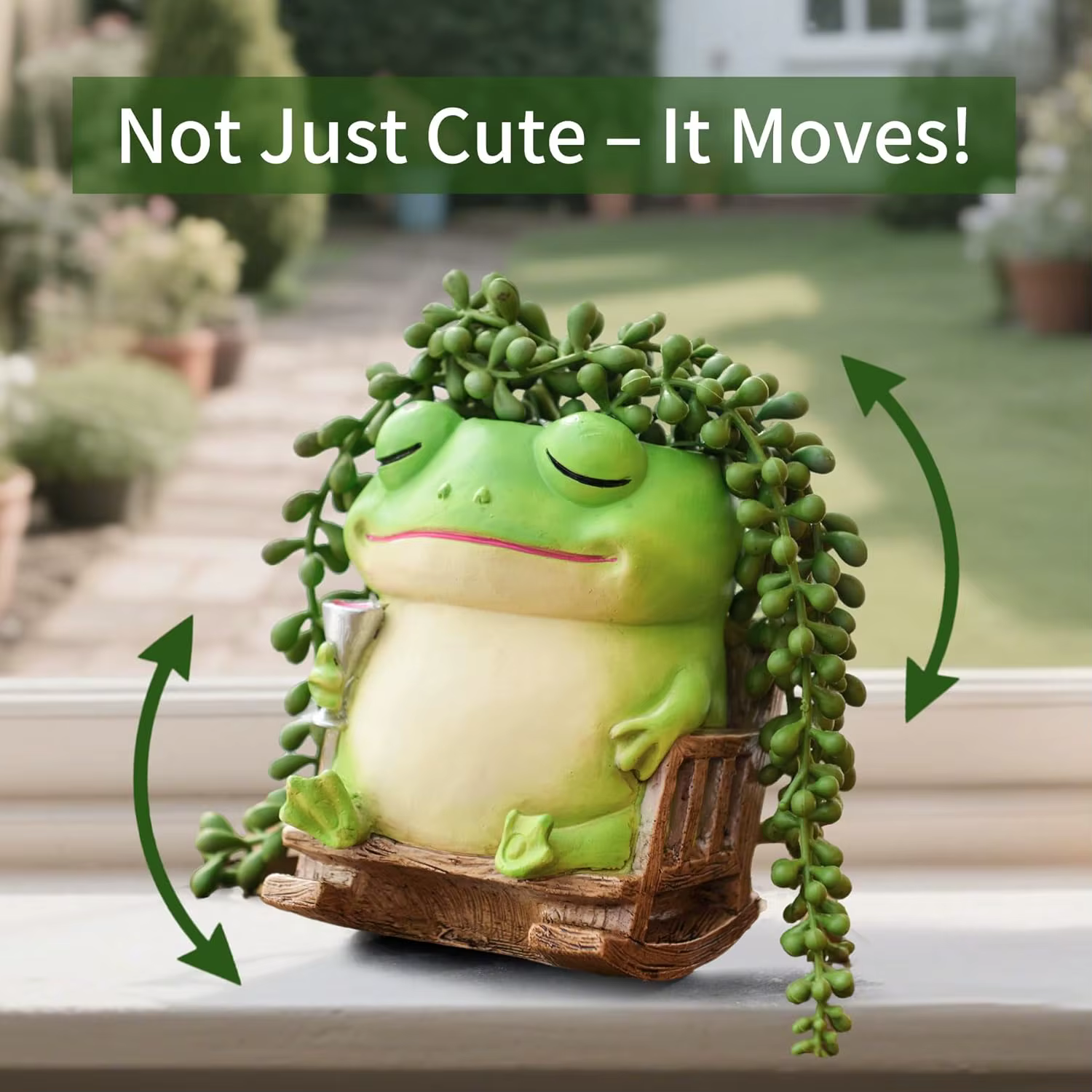 Pot de fleurs créatif en résine en forme de grenouille mignonne