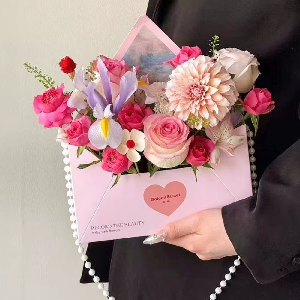 Lot de 5 boîtes élégantes faites à la main pour fleurs