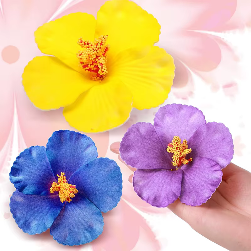 5/10 pièces de fleurs d'hibiscus hawaïennes de 9
