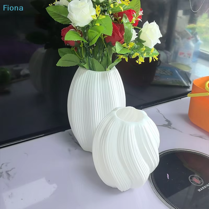 ✔ Vase en plastique texturé blanc