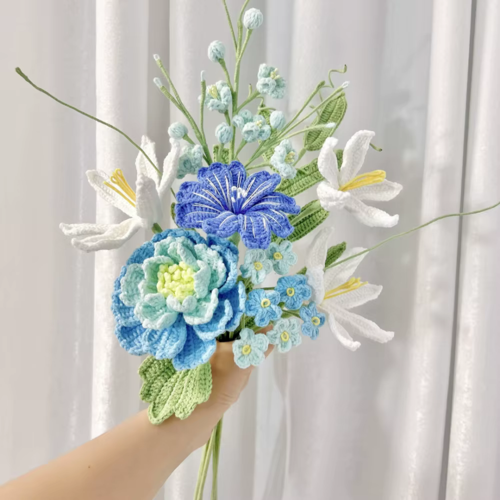 Bouquet de fleurs au crochet fait à la main