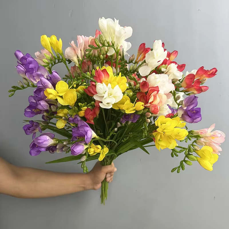 4 pièces/lot Simulation fleurs soie parfumée neige orchidée fausse fleur balcon décoratif artificiel violet fresie Hall décoration