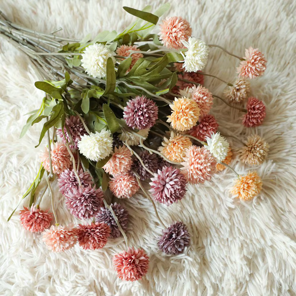 Pissenlit fleurs artificielles décoration de mariage 5 têtes fausses