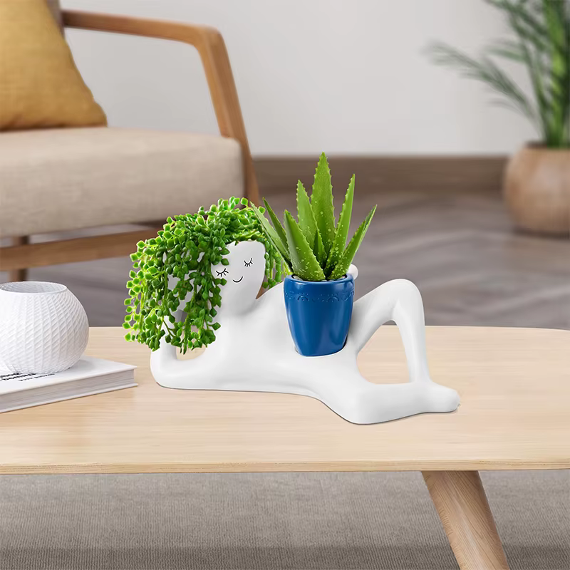Nouvelles créations artisanales pour petits artisans : Ornement de pot de fleurs pour plantes succulentes vertes