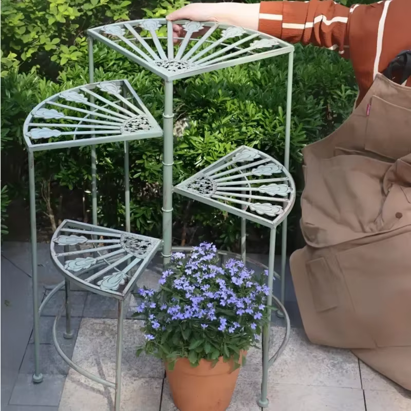 Support pour plantes en fer à Rotation multicouche