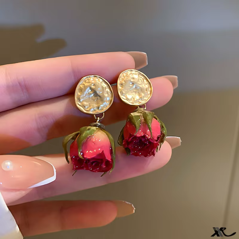 Aqumotic fleurs séchées pour pendentif en résine vraies petites Roses pour l'artisanat pour la fabrication de bijoux décodène crème 10 pièces décorations