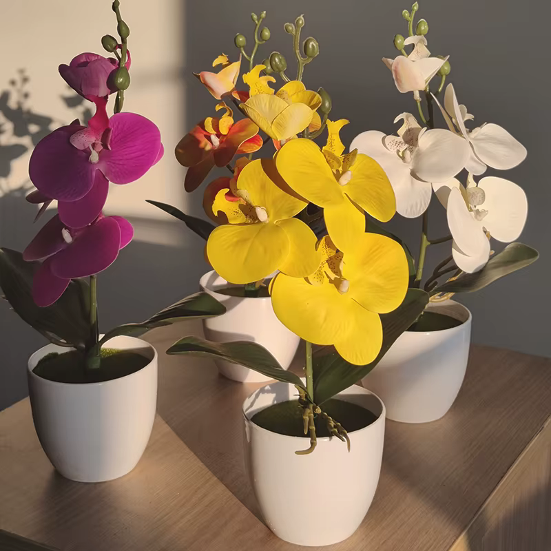 Bonsaï simulé papillon orchidée artificielle plante en pot bureau Table à manger maison