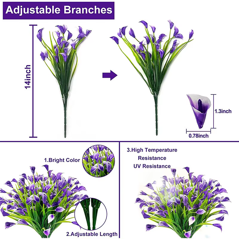 Fleurs artificielles Calla Lily fausses