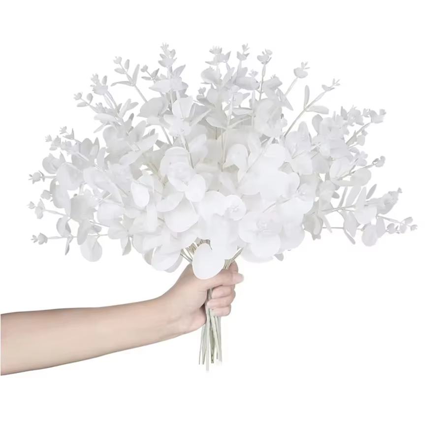 Feuilles d'argent Plantes Artificielles Couronne De Mariage Bouquets De Mariée Maison Chambre Jardin Table À Manger En Plein Air Bricolage Cadeau Boîte Décor Scrapbook