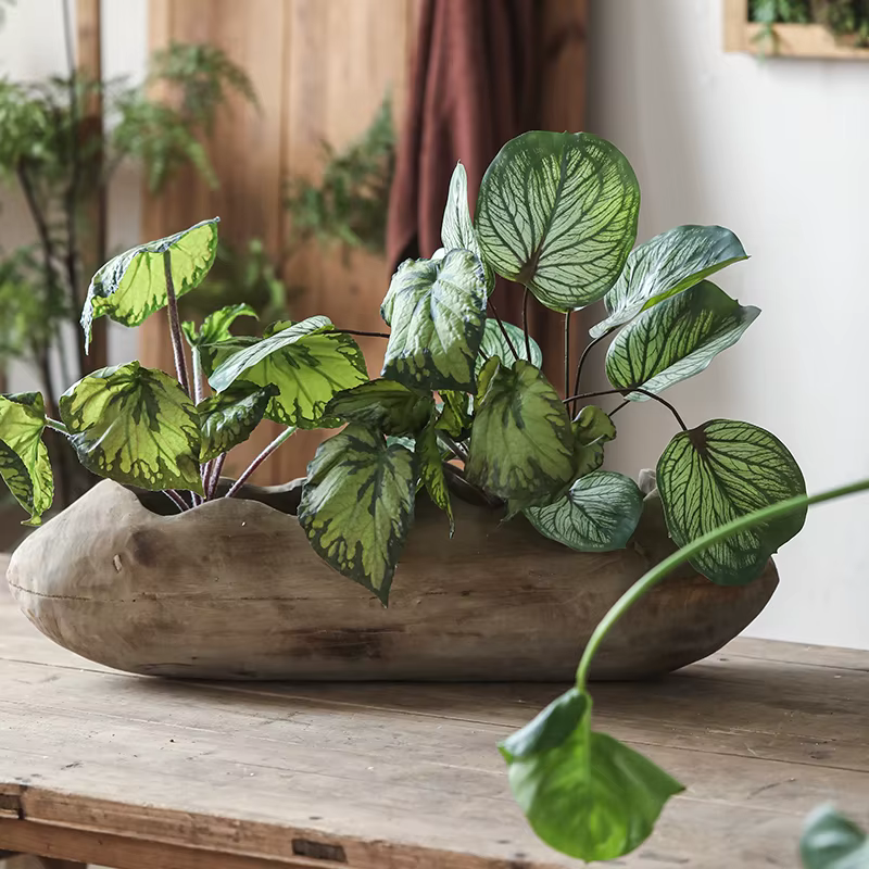 Pot de fleur en saule rustique Wabi-Sabi à Double bouche