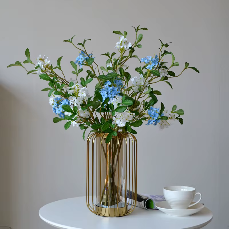 Plumbago – fleurs artificielles bleues 27 pouces