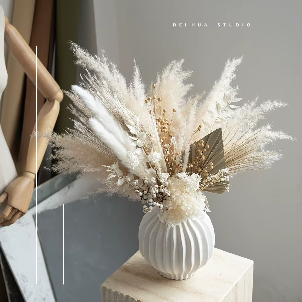 Bouquet de fleurs séchées/réelles Maillard