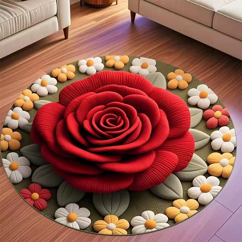 Tapis en peluche peluche tournesol 3D