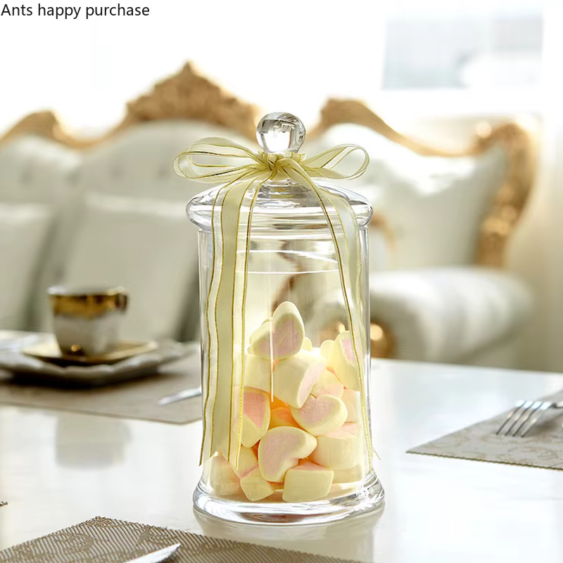 Bocal à bonbons en verre transparent