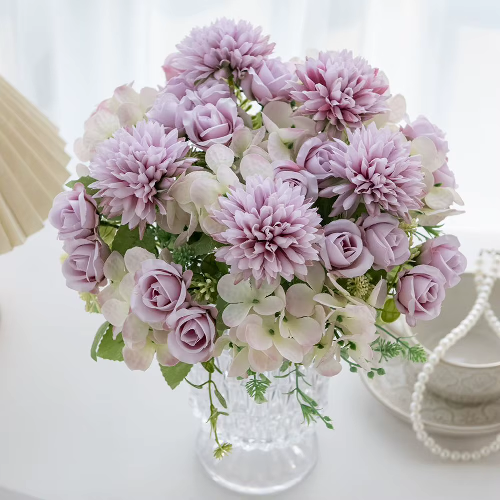 Fleur artificielle soie Rose Accueil Vase Table Bonsaï festival Fête En Plein Air Jardin Mariage Bouquet De Mariée BRICOLAGE cadeau boîte Décoration