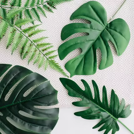 Feuilles de palmier artificielles tropicales Monstera Kwai