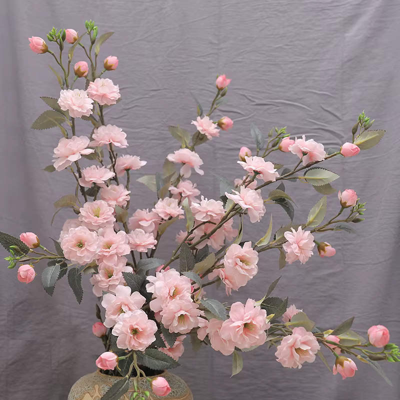 Fleur artificielle en soie de 90 cm, branche longue, camélia, fleur de cerisier, pour arrangement en vase familial, décoration de toile de fond pour arche de mariage et fête