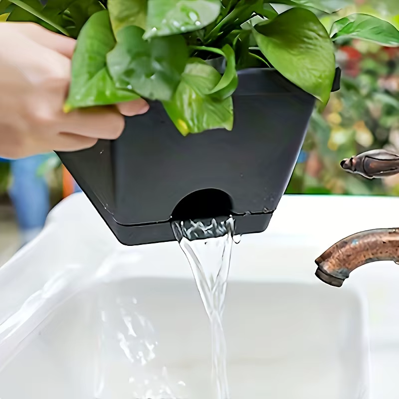 3 pièces fenêtre boîte planteur Rectangle plante conteneurs décors avec trous de Drainage Pot de fleur Pot