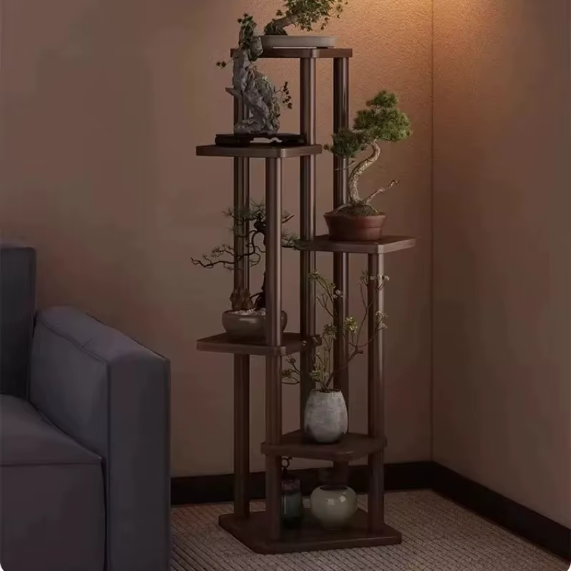 Supports à plantes à plusieurs niveaux en bois