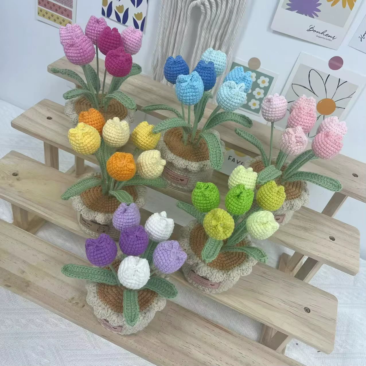 Pot de fleurs en forme de tulipe fini