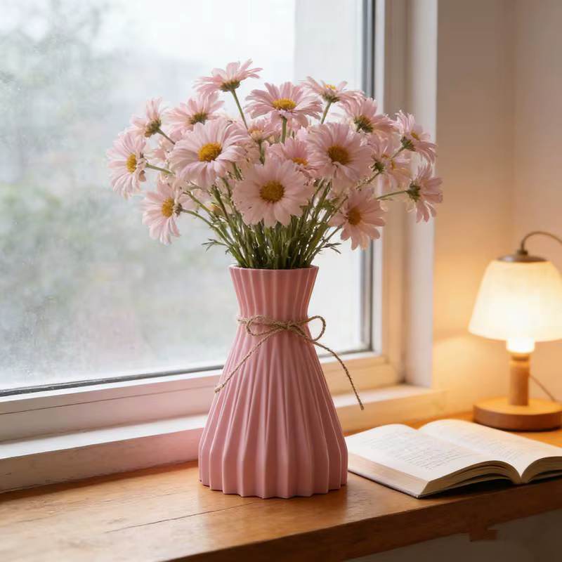 Vase à fleurs plissé en origami