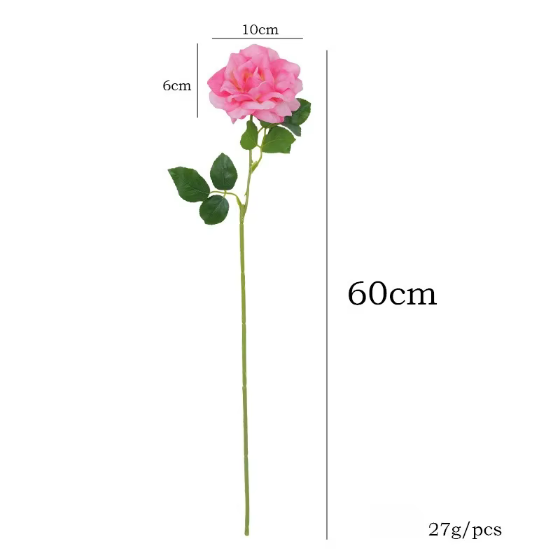 12 pièces de fleurs artificielles roses Rosa Chinensis pour mariage