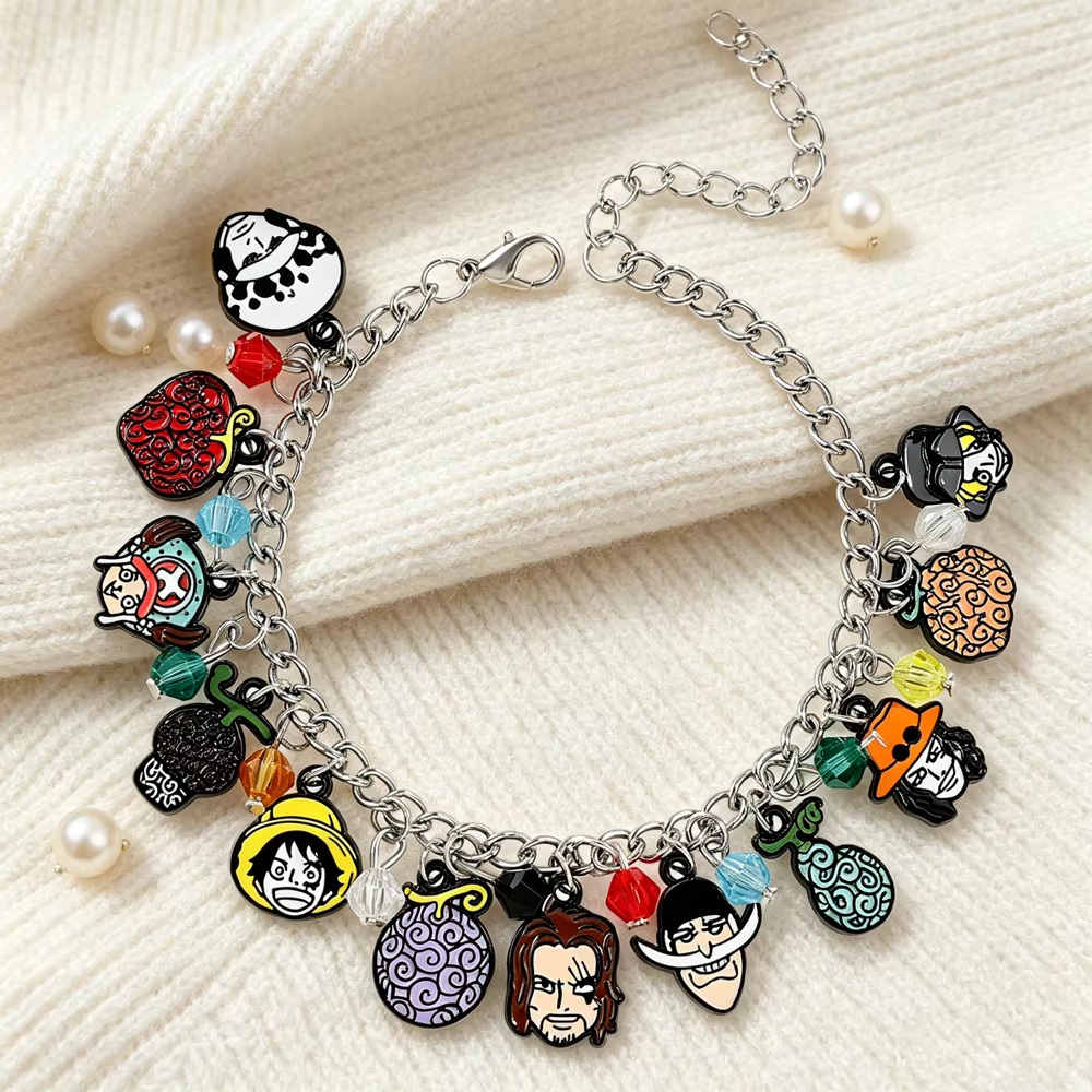 Bracelet en métal DIY One Piece, bijoux, souvenirs de bandes dessinées, cadeaux tendance, accessoires d'animations