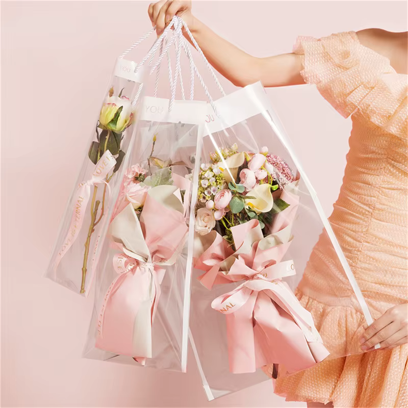 【F】10 pièces de boîtes d'emballage transparentes pour fleurs