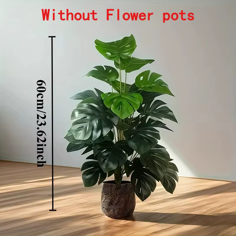Palmier Monstera artificiel réaliste en plastique vert pour la maison