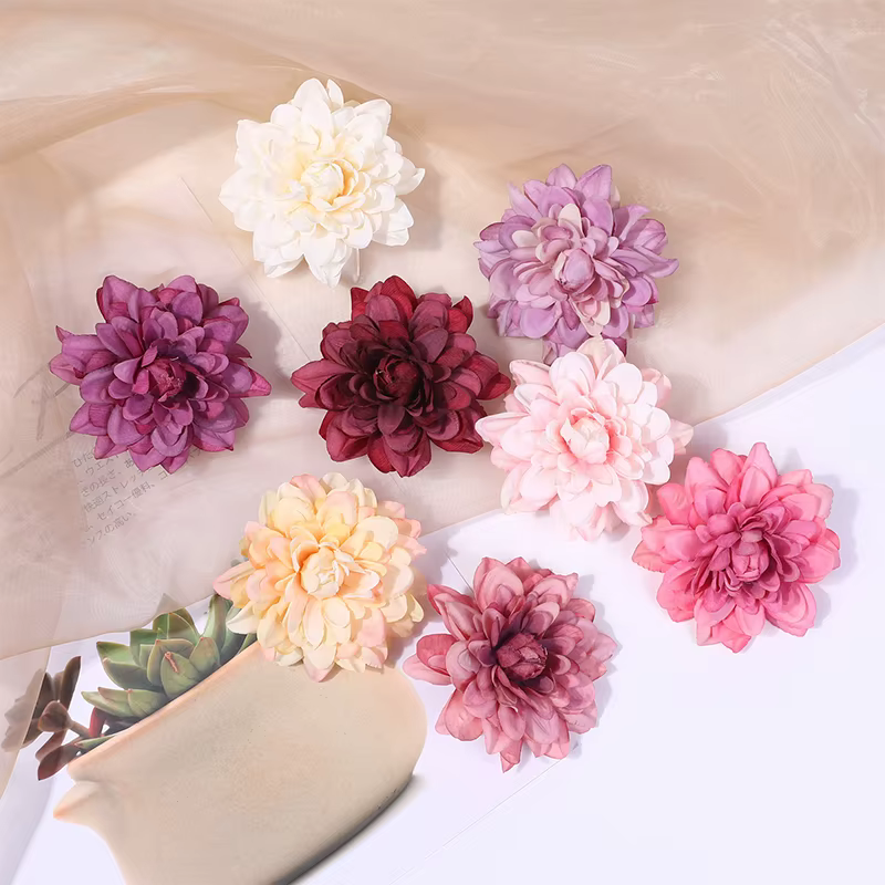 Têtes de fleurs de dahlia artificielles