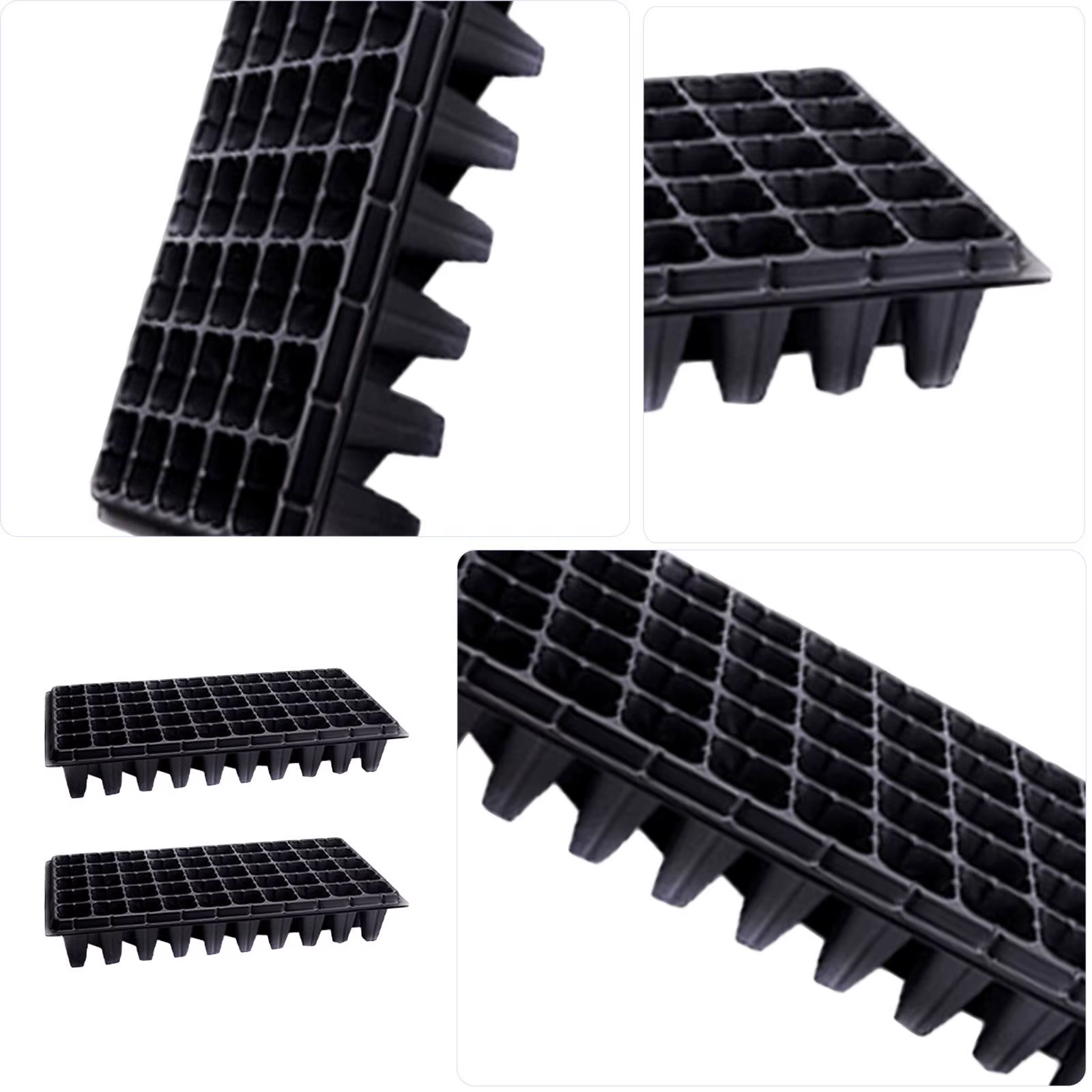 Lot de 10 plateaux de germination 50 cellules en plastique premium résistant aux fissures pour semis