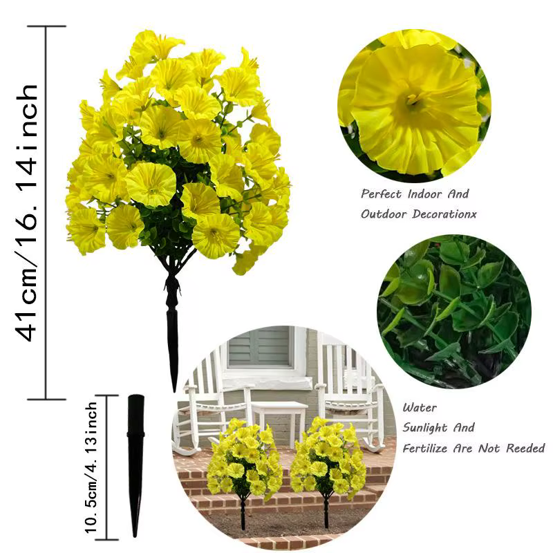 Fleurs artificielles de volubilis sur piquet pour la décoration de la maison