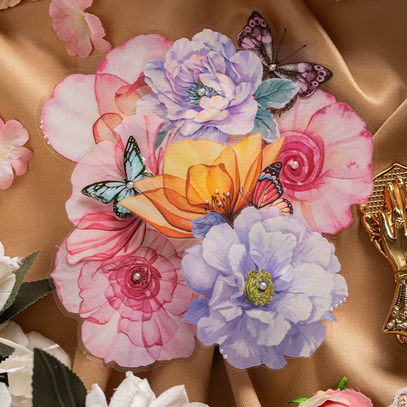 Autocollants décoratifs de série de fleurs de plantes
