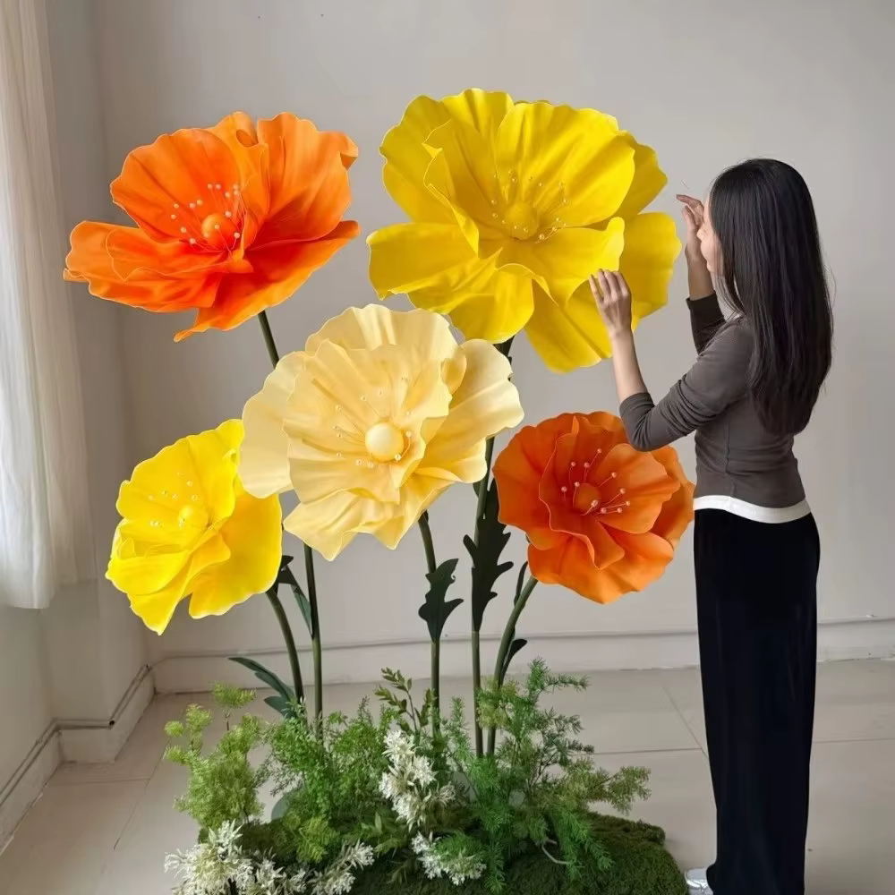 Décoration d'arrière-plan de fleurs en forme de 170cm