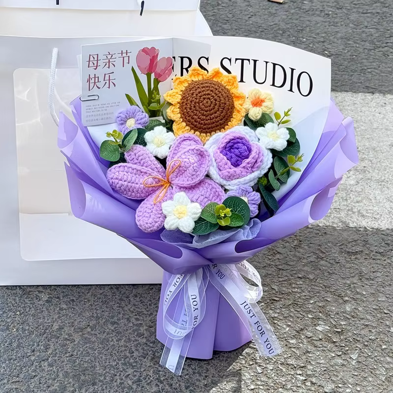 Bouquet de fleurs au crochet