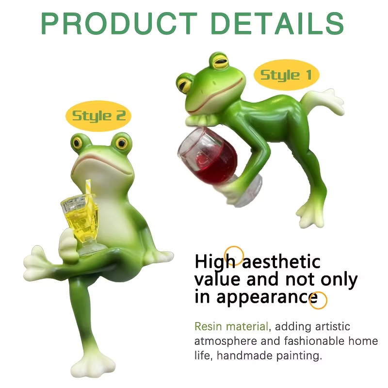 Jardinière de grenouille contemporaine en résine
