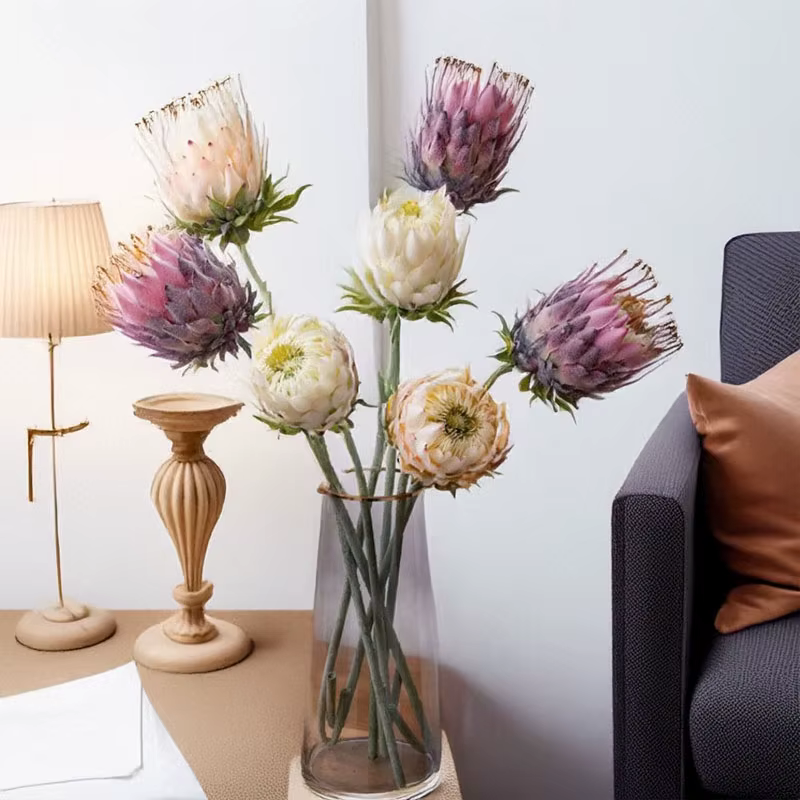Fleur artificielle King Protea à cheveux longs de 61CM