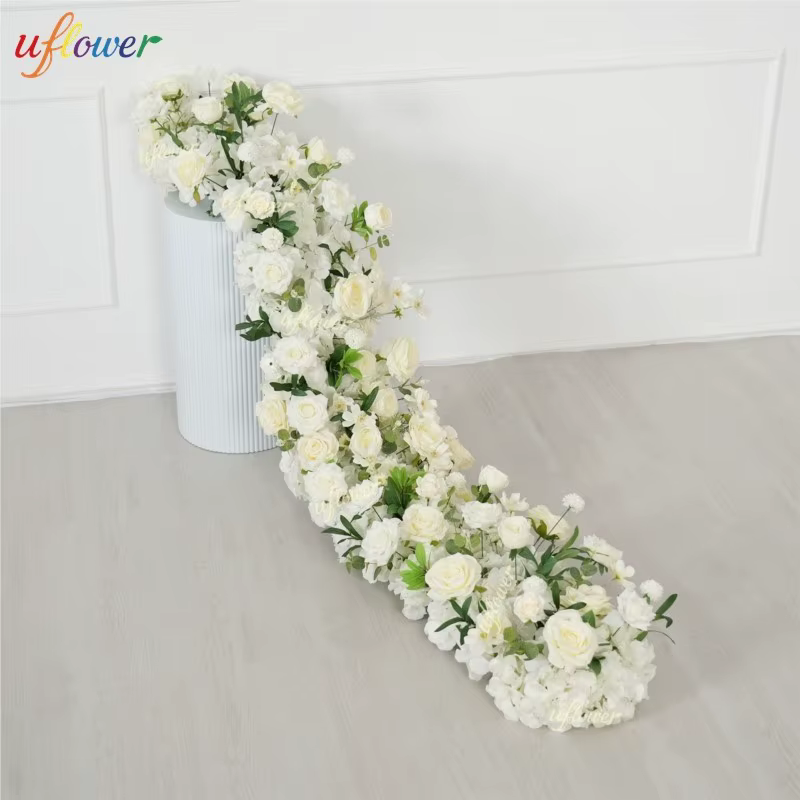 Guirlande de fleurs artificielles Uflower bleu clair