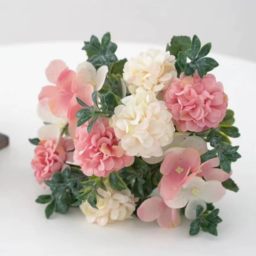 Fleurs artificielles Hortensia Bouquet De Mariée Accessoires Liquidation Festival Guirlande Clipping Vase Pour La Maison Décoration De Mariage