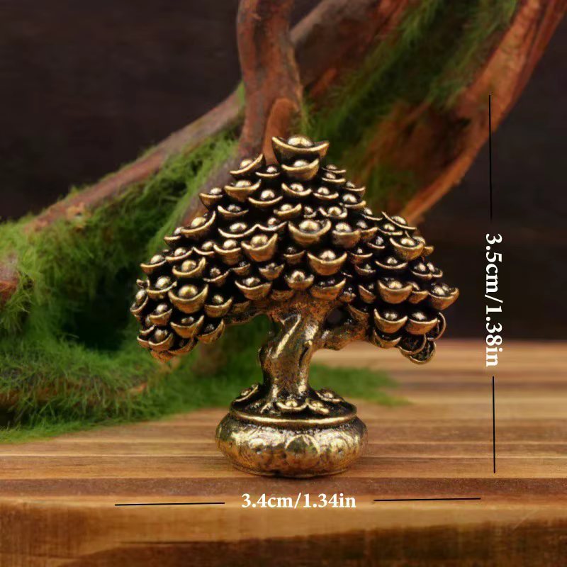 Figurines Feng Shui d'arbre de richesse chinoise en laiton