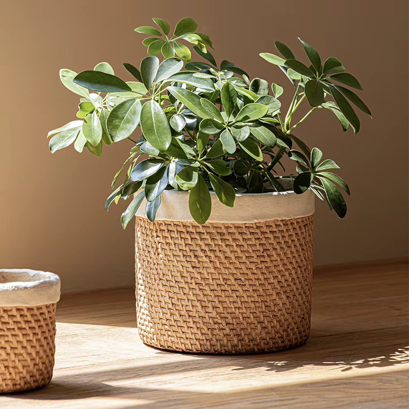 Jardinière tissée en faux ciment