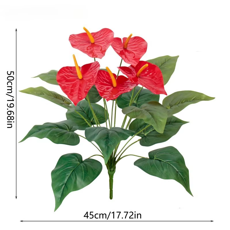 Anthurium artificiel à 18 têtes