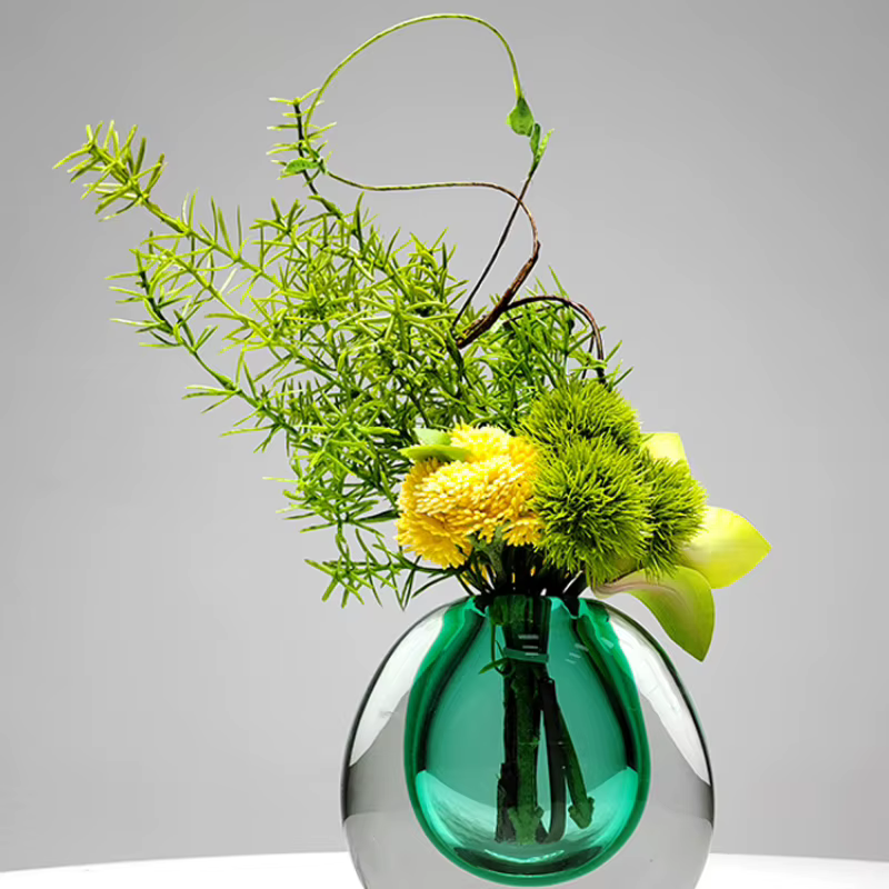 Vase à fleurs glacé Chic avec Design de gouttelettes