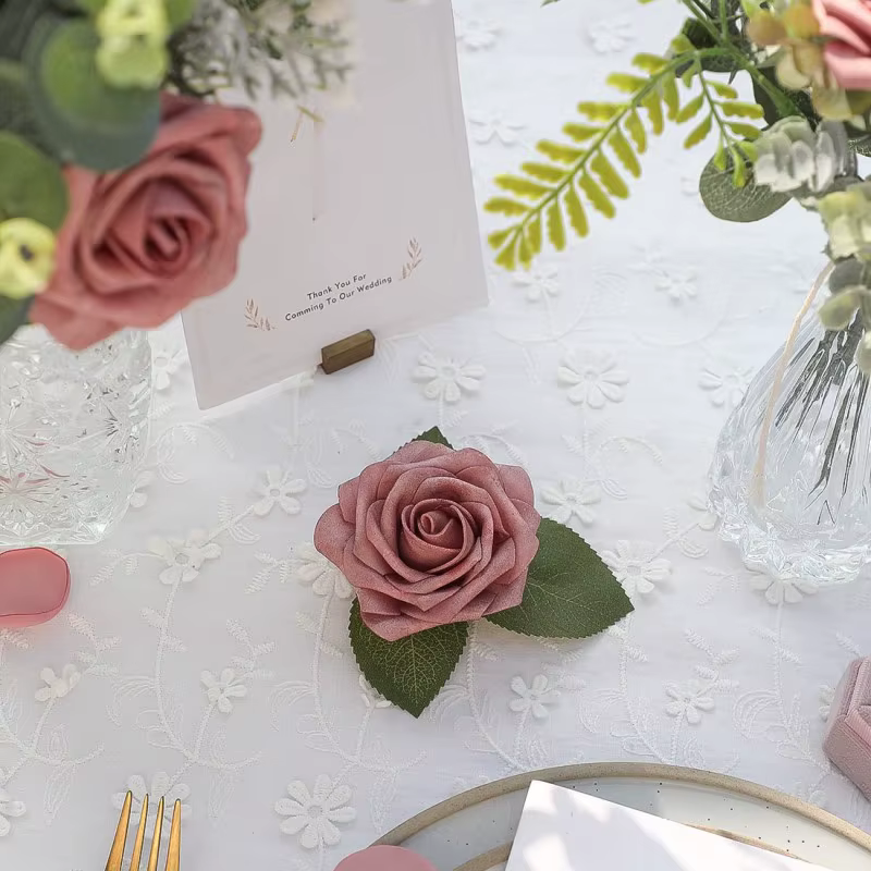 Fausses Fleurs Artificielles en Mousse avec Tiges
