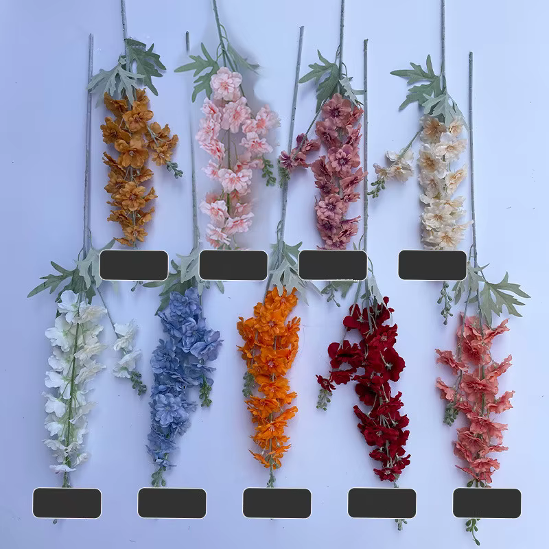 Branche de fleur artificielle Delphinium de 86 cm pour arrangement floral de mariage DIY