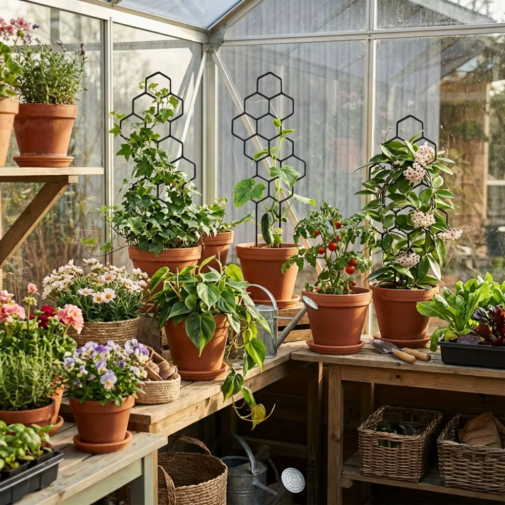 Support de plantes grimpantes en nid d'abeille