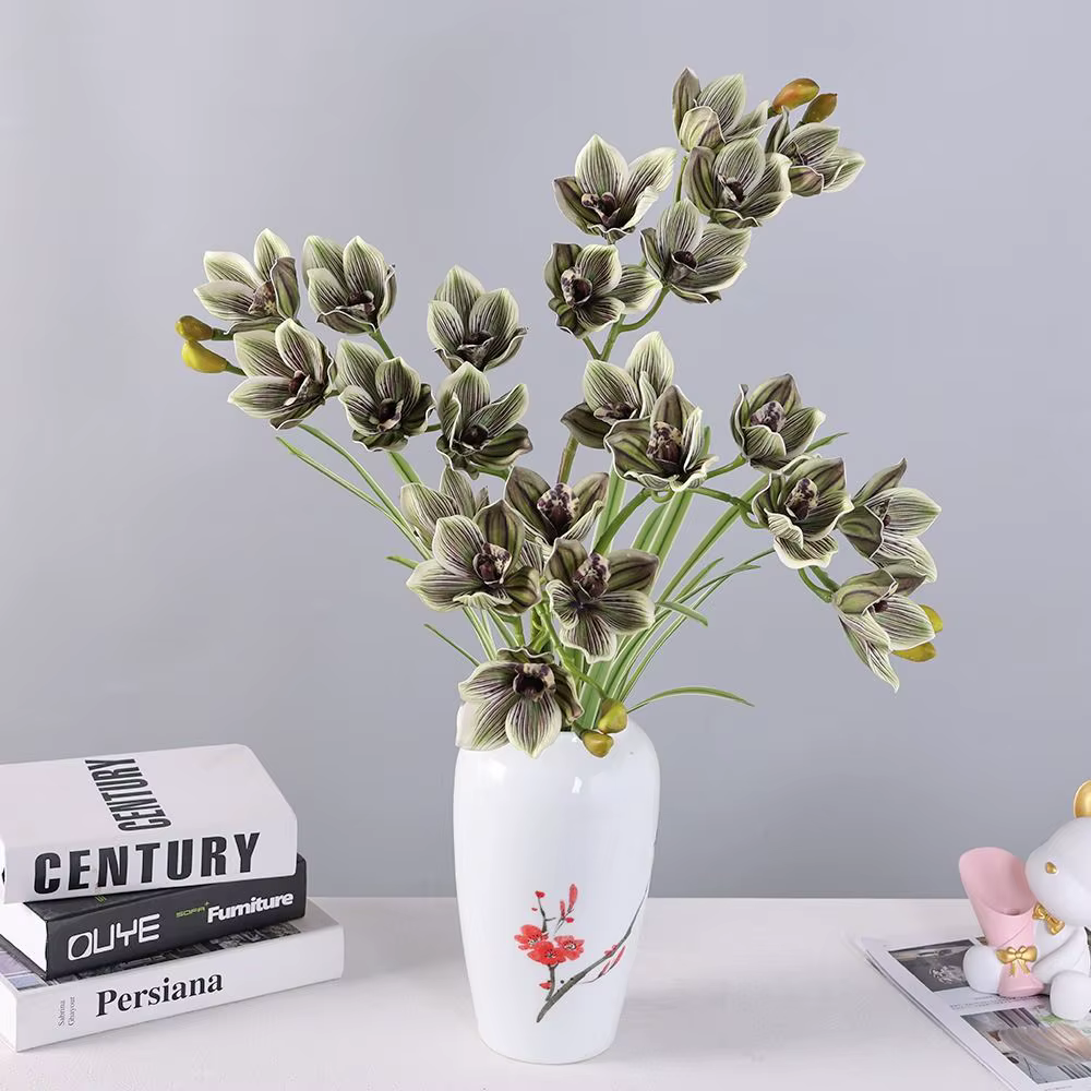 6 têtes d'orchidées artificielles Papilio