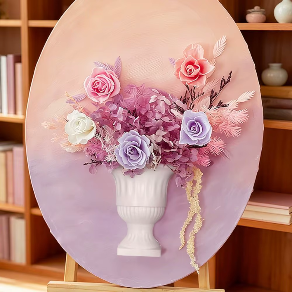 Nouveau vase mural demi-mur style peinture à l'huile française blanc