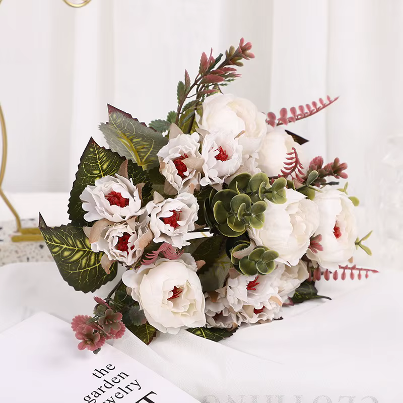Fleurs artificielles pivoine Ronghua, décoration maison & mariage